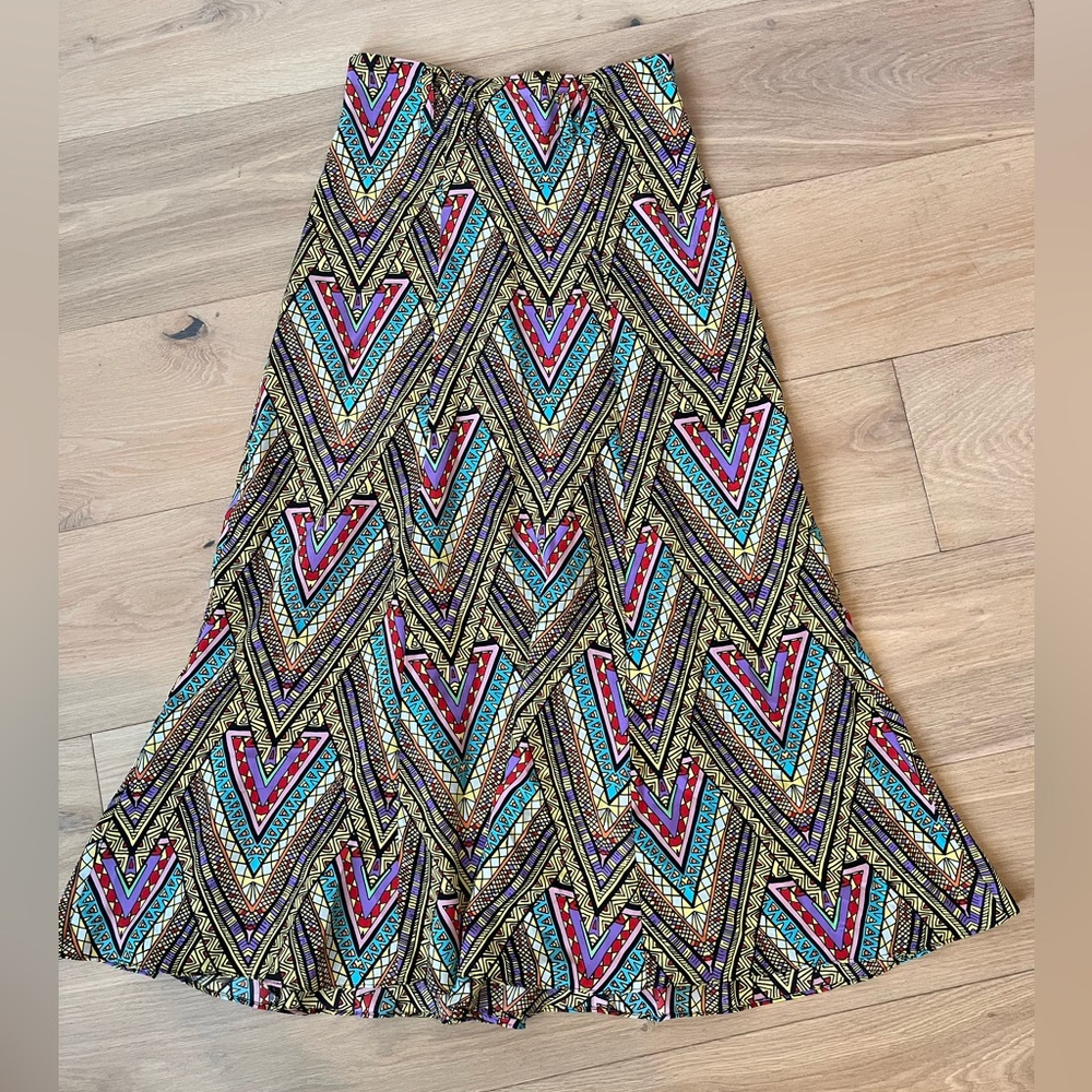 Anthropologie Multicolor Chevron Maxi Skirt